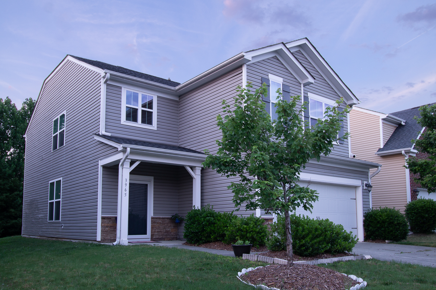 A client's home captured at a perspective angle